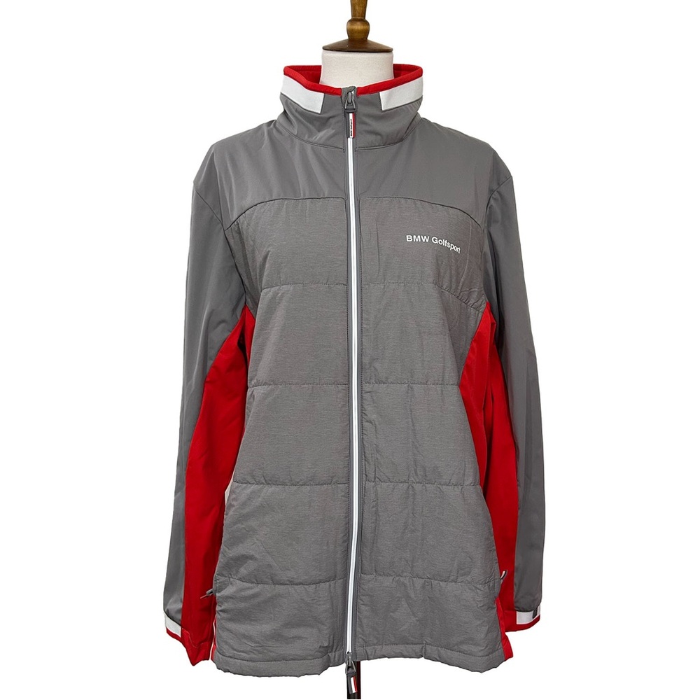 Golfsport Gray Grey Red Long Sleeve Full Zip Windbreaker Jacket Size 2XL XXL